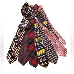 Van Heusen Men's Multi-Pattern Tie Set in Red, Navy, Brown, Yellow, Pink